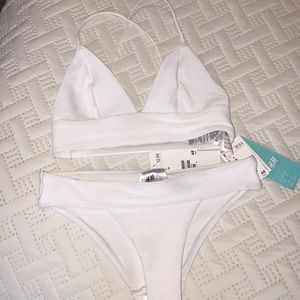 H&M White Ribbed Bikini set - new with tags